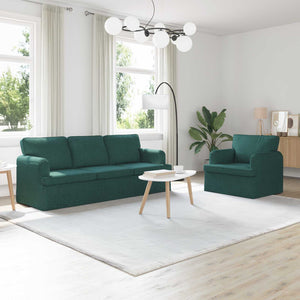 vidaXL Sofa Set 2 pcs Dark Green 201 x 80 x 85 cm Fabric