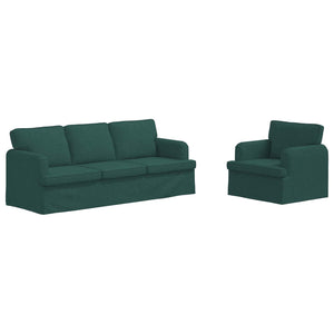vidaXL Sofa Set 2 pcs Dark Green 201 x 80 x 85 cm Fabric