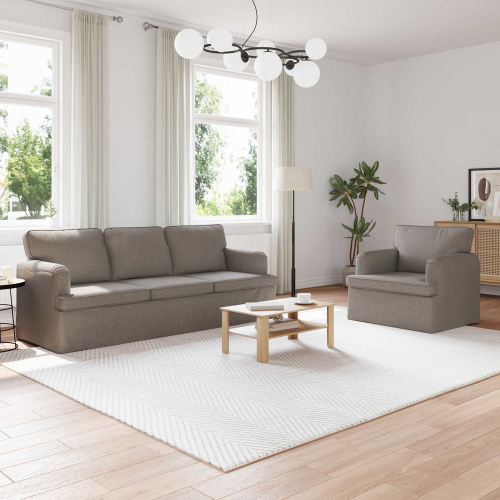 vidaXL Sofa Set 2 pcs Taupe 201 x 80 x 85 cm Fabric