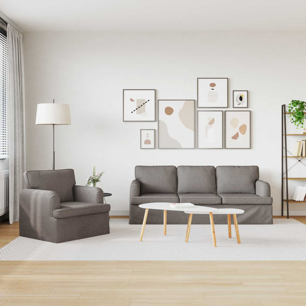 vidaXL Sofa Set 2 pcs Taupe 201 x 80 x 85 cm Fabric