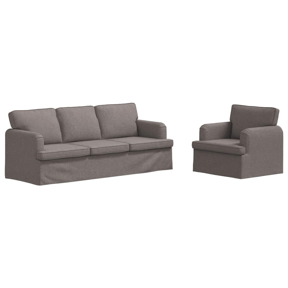 vidaXL Sofa Set 2 pcs Taupe 201 x 80 x 85 cm Fabric