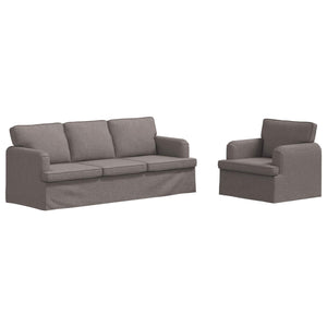 vidaXL Sofa Set 2 pcs Taupe 201 x 80 x 85 cm Fabric