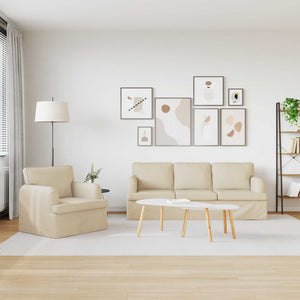 vidaXL Sofa Set 2 pcs Cream 201 x 80 x 85 cm Fabric