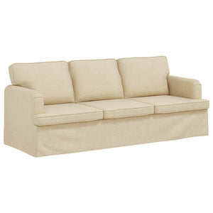 vidaXL Sofa Set 2 pcs Cream 201 x 80 x 85 cm Fabric
