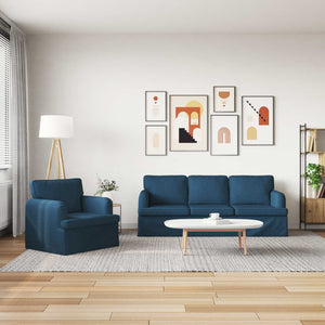 vidaXL Sofa Set 2 pcs Blue 201 x 80 x 85 cm Fabric