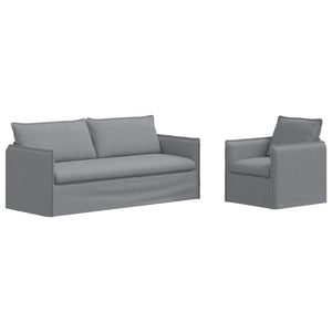 vidaXL Sofa Set 2 pcs Light Grey 196 x 82 x 85 cm Fabric