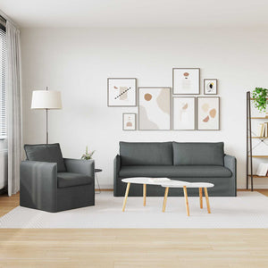 vidaXL Sofa Set 2 pcs Dark Grey 196 x 82 x 85 cm Fabric