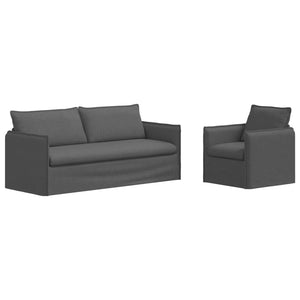 vidaXL Sofa Set 2 pcs Dark Grey 196 x 82 x 85 cm Fabric
