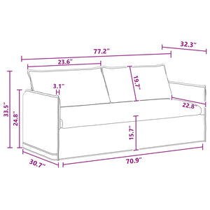 vidaXL Sofa Set 2 pcs Dark Grey 196 x 82 x 85 cm Fabric