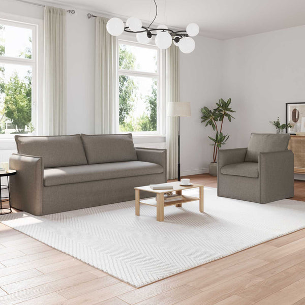 vidaXL Sofa Set 2 pcs Taupe 196 x 82 x 85 cm Fabric