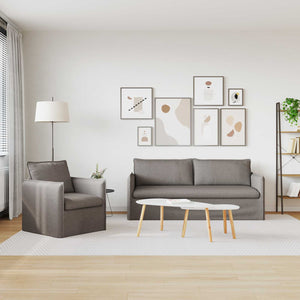 vidaXL Sofa Set 2 pcs Taupe 196 x 82 x 85 cm Fabric