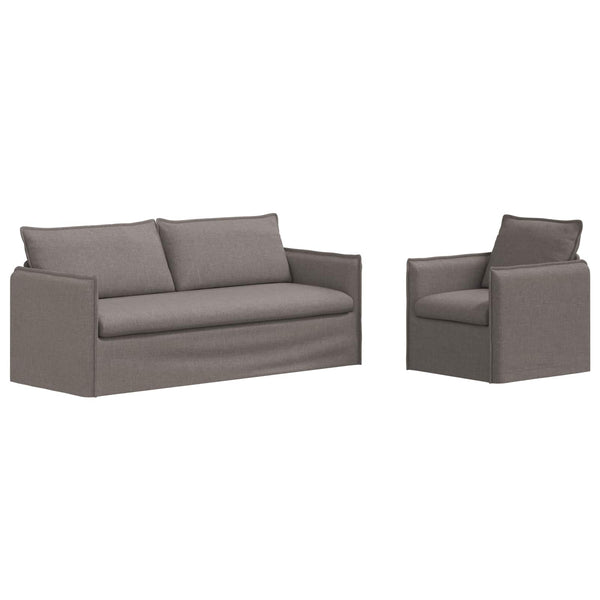 vidaXL Sofa Set 2 pcs Taupe 196 x 82 x 85 cm Fabric