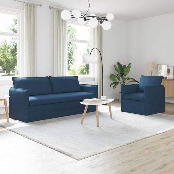 vidaXL Sofa Set 2 pcs Blue 196 x 82 x 85 cm Fabric