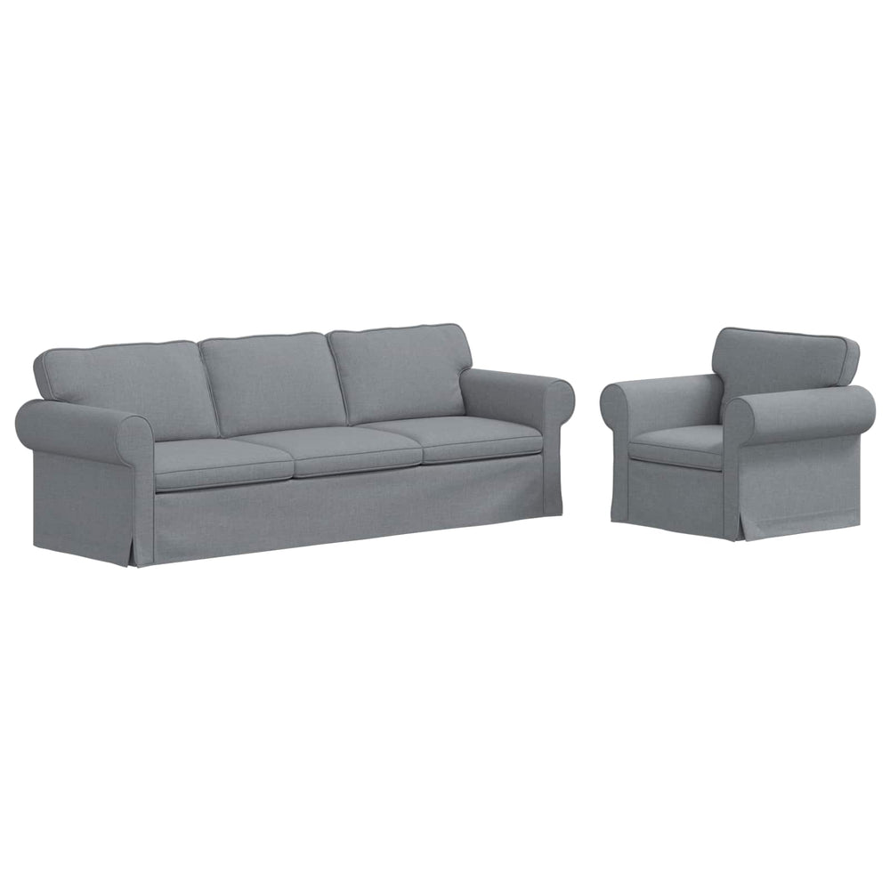 vidaXL Sofa Set 2 pcs Light Grey 245 x 82 x 80 cm Fabric