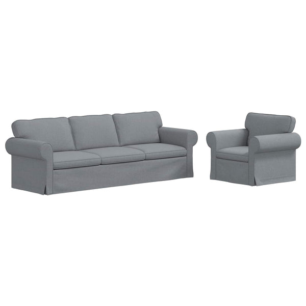 vidaXL Sofa Set 2 pcs Light Grey 245 x 82 x 80 cm Fabric