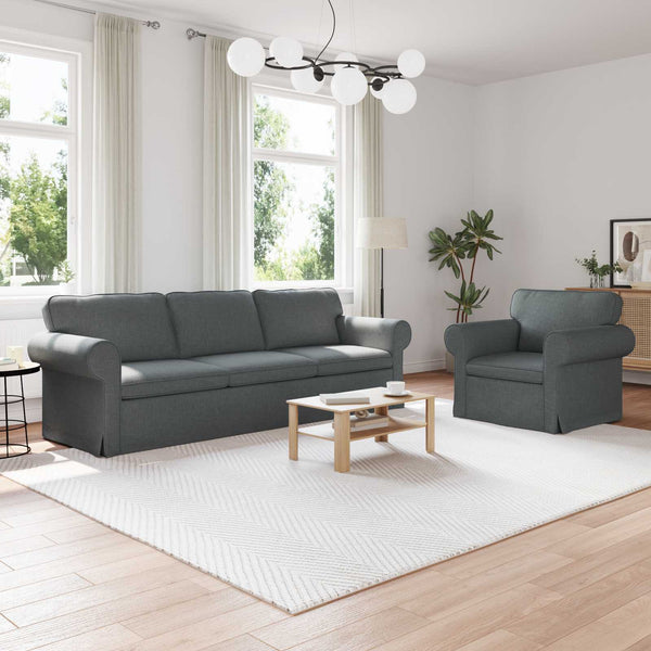 vidaXL Sofa Set 2 Pieces Dark Gray 245 x 82 x 80 cm Fabric