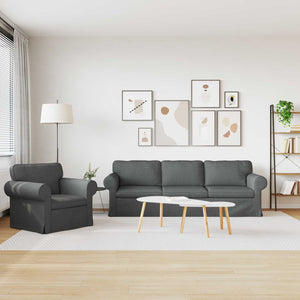 vidaXL Sofa Set 2 Pieces Dark Gray 245 x 82 x 80 cm Fabric