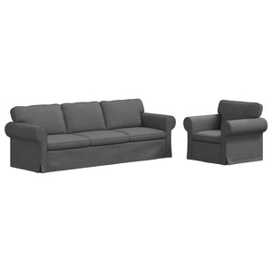 vidaXL Sofa Set 2 Pieces Dark Gray 245 x 82 x 80 cm Fabric