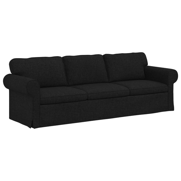 vidaXL Sofa Set 2 pcs Black 245 x 82 x 80 cm Fabric