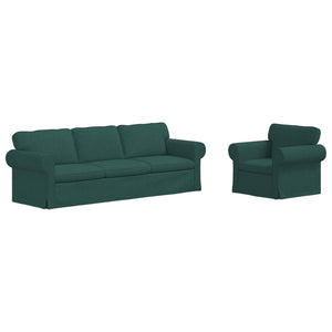 vidaXL Sofa Set 2 pcs Dark Green 245 x 82 x 80 cm Fabric