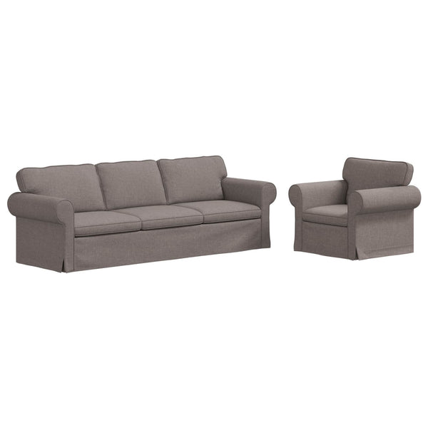 vidaXL Sofa Set 2 pcs Taupe 245 x 82 x 80 cm Fabric