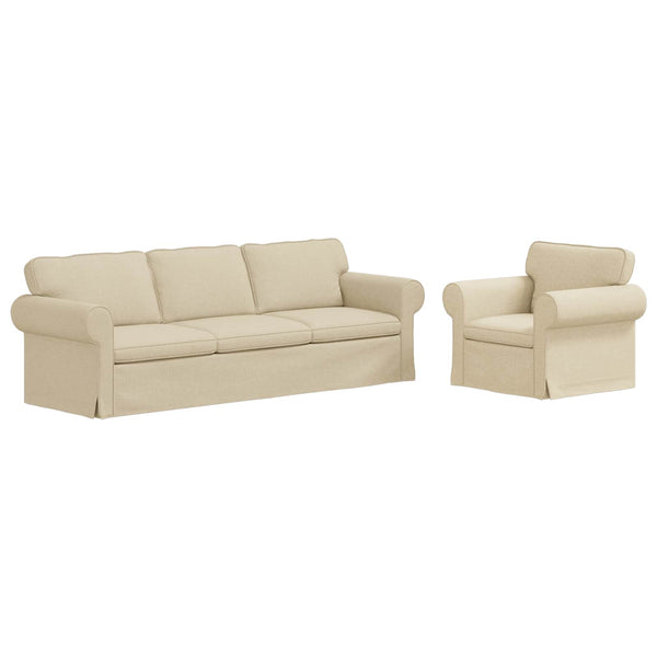 vidaXL Sofa Set 2 pcs Cream 245 x 82 x 80 cm Fabric
