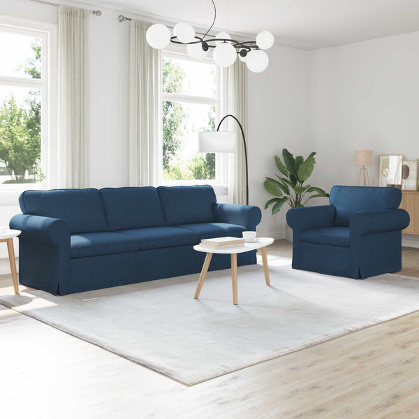 vidaXL Sofa Set 2 pcs Blue 245 x 82 x 80 cm Fabric