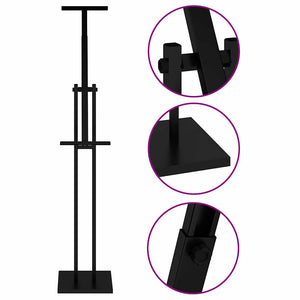 vidaXL Trade Show Stands 2 pcs Black 26.5 x 26.5 x 150 cm Steel