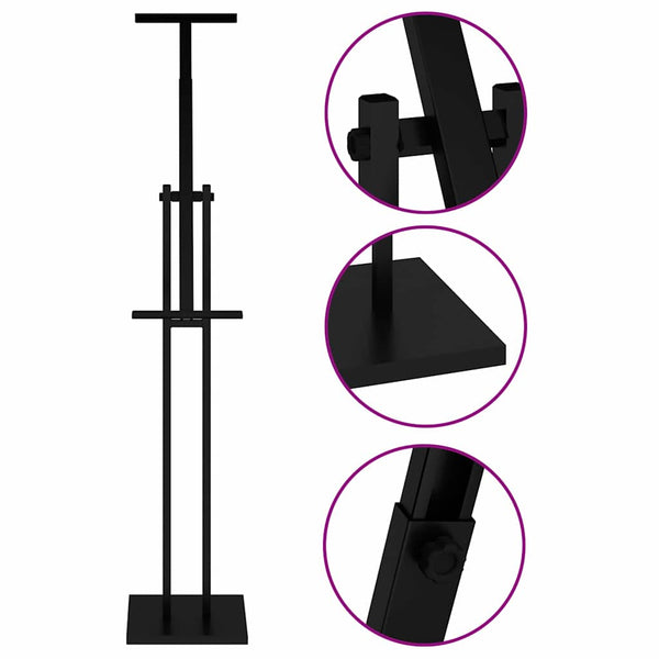 vidaXL Trade Show Stands 2 pcs Black 26.5 x 26.5 x 150 cm Steel