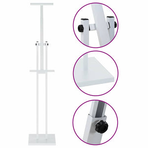 vidaXL Exhibition Stands 2 pcs White 26.5 x 26.5 x 150 cm Steel