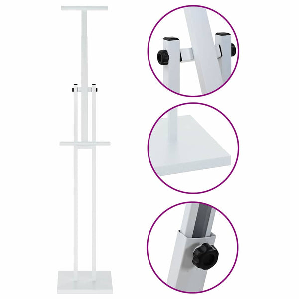 vidaXL Exhibition Stands 2 pcs White 26.5 x 26.5 x 150 cm Steel