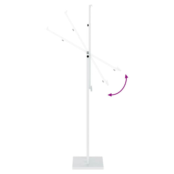 vidaXL Exhibition Stands 2 pcs White 26.5 x 26.5 x 150 cm Steel