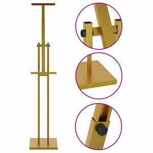 vidaXL Exhibition Stands 2 pcs Gold 26.5 x 26.5 x 150 cm Steel
