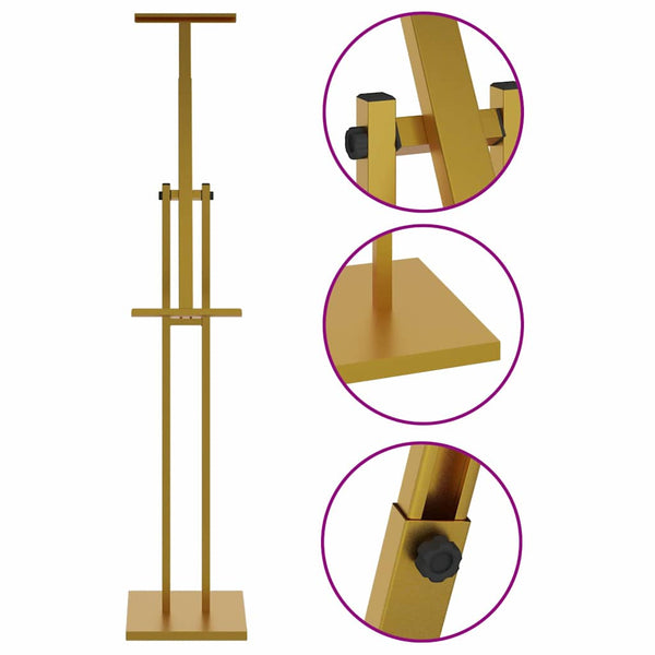 vidaXL Exhibition Stands 2 pcs Gold 26.5 x 26.5 x 150 cm Steel