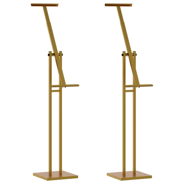 vidaXL Exhibition Stands 2 pcs Gold 26.5 x 26.5 x 150 cm Steel