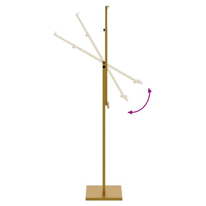 vidaXL Exhibition Stands 2 pcs Gold 26.5 x 26.5 x 150 cm Steel
