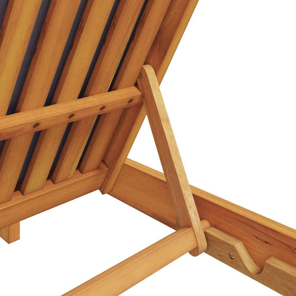 vidaXL Sun Lounger with Cushion Dark Grey Solid Acacia Wood