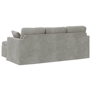 Hellgraues Samt Sofa 198 cm