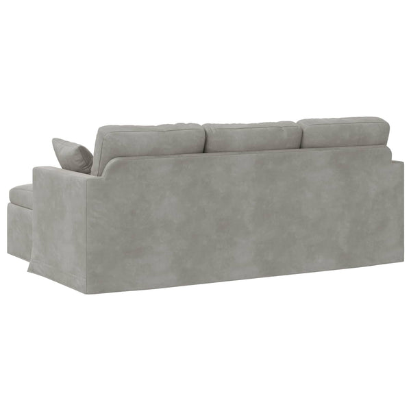 Hellgraues Samt Sofa 198 cm