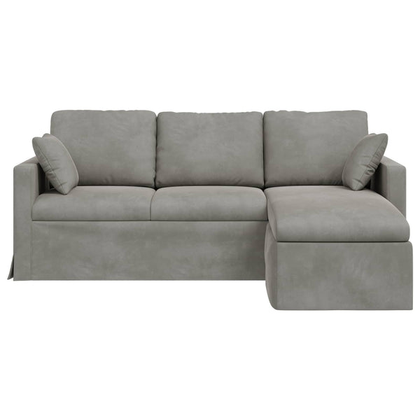 Hellgraues Samt Sofa 198 cm