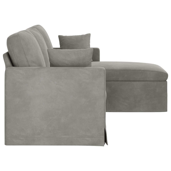 Hellgraues Samt Sofa 198 cm