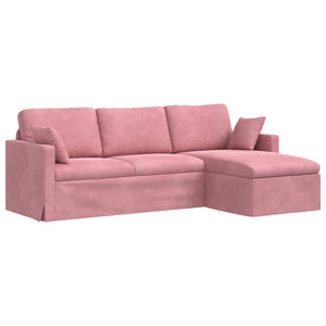 Rosa Samt Sofa 228 cm