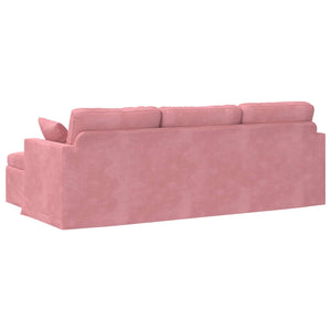 Rosa Samt Sofa 228 cm