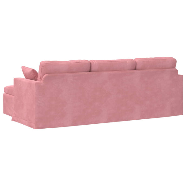 Rosa Samt Sofa 228 cm