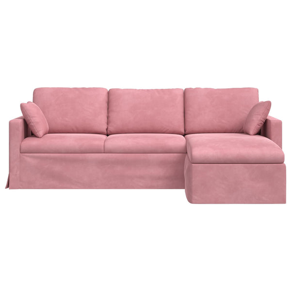 Rosa Samt Sofa 228 cm