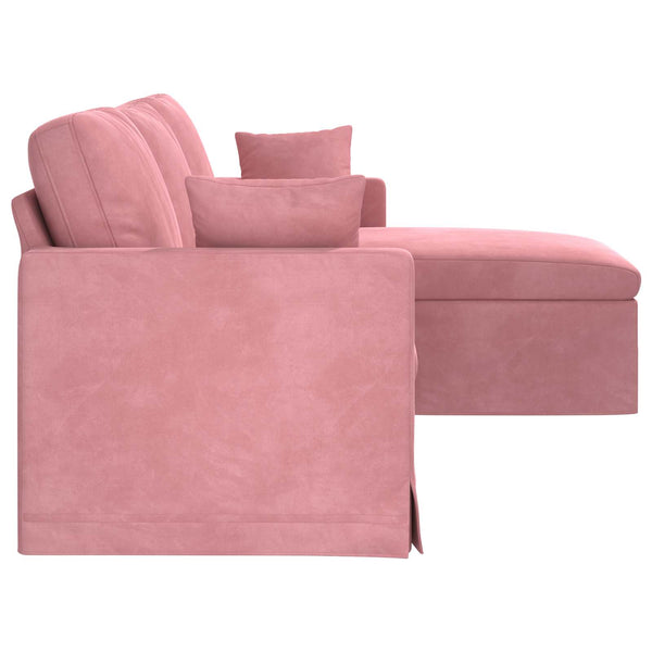 Rosa Samt Sofa 228 cm