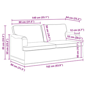 vidaXL Sofa Blue 162 x 80 x 85 cm Fabric