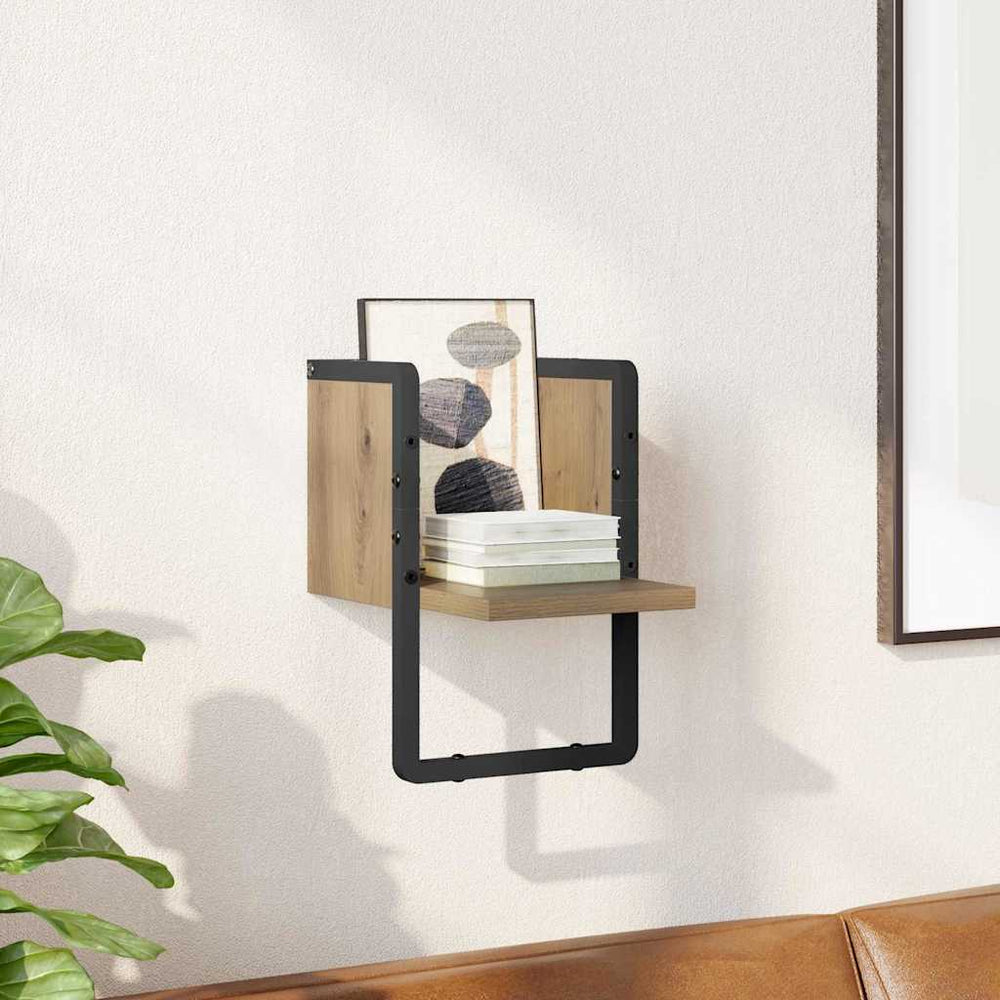 vidaXL Wall Shelf Craft Oak 20 x 25 x 30 cm Engineered Wood