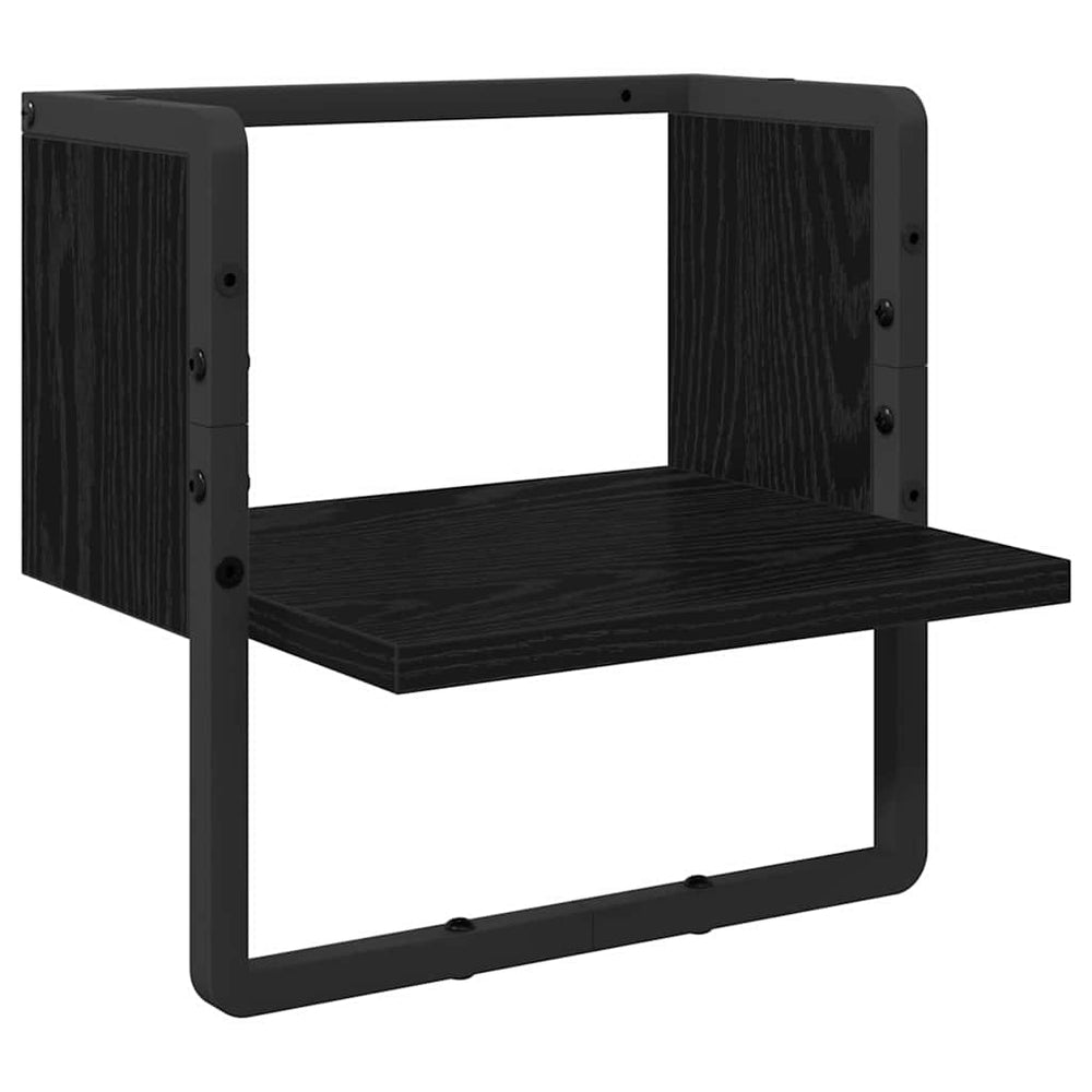 vidaXL Wall Shelf Black Oak-Look 30 x 25 x 30 cm Engineered Wood