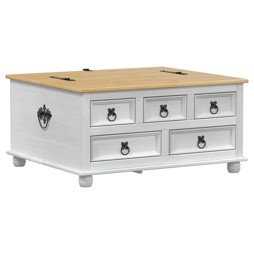vidaXL Storage Box White 90 x 78 x 45 cm Solid Pine Wood